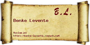 Benke Levente névjegykártya